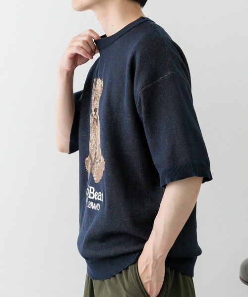 ITEMS URBANRESEARCH(アイテムズ アーバンリサーチ)の「Teddy Bear クルーネックサマーニット(ニット/セーター・メンズ・BEG/GRN/NVY・M/L)」の7枚目の写真