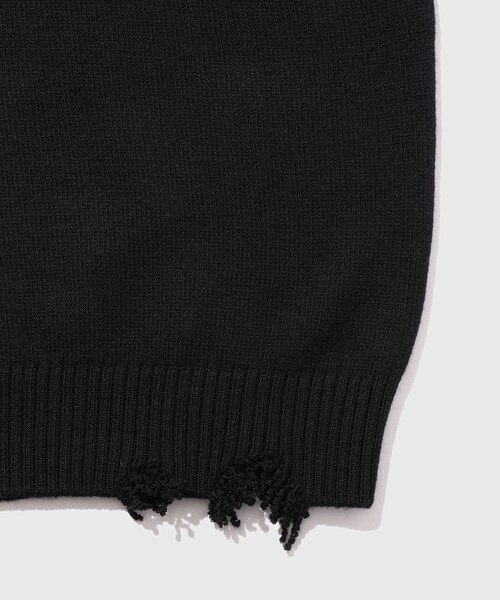 ADAM ET ROPE'（アダムエロペ）の「【LOEFF/ロエフ】LFU W 5GG DMG PO（ニット/セーター・メンズ・ブラック/ダークブラウン・1/2）」の10枚目の写真