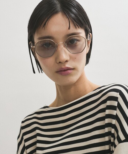 ADAM ET ROPE'（アダムエロペ）の「オクタゴンメタルフレームUVカットグラス（サングラス・レディース・ブラウン/ベージュ・F）」の4枚目の写真