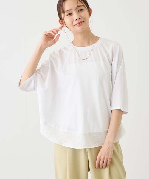 Jayro(ジャイロ)の「異素材ヘムプルオーバー(Tシャツ/カットソー・レディース・ブラック/ホワイト/ブルー・F)」の11枚目の写真