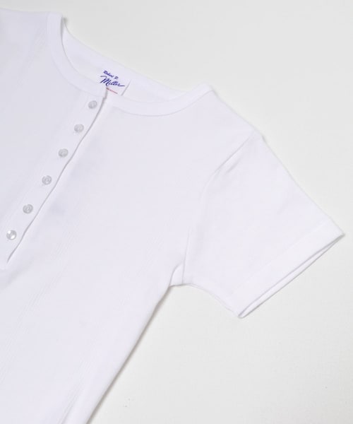 KBF(ケイビーエフ)の「Miller Panel ribbed Henley tee(Tシャツ/カットソー・レディース・WHITE/BLK-W3/CGRY・Free)」の6枚目の写真