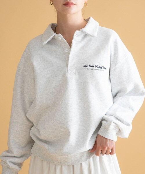 URBAN RESEARCH Sonny Label（アーバンリサーチサニーレーベル）の「GEM SPORTSWEAR　スウェットポロシャツ（スウェット・レディース・ブラウン/オートミール/チャコール・M/L）」の6枚目の写真