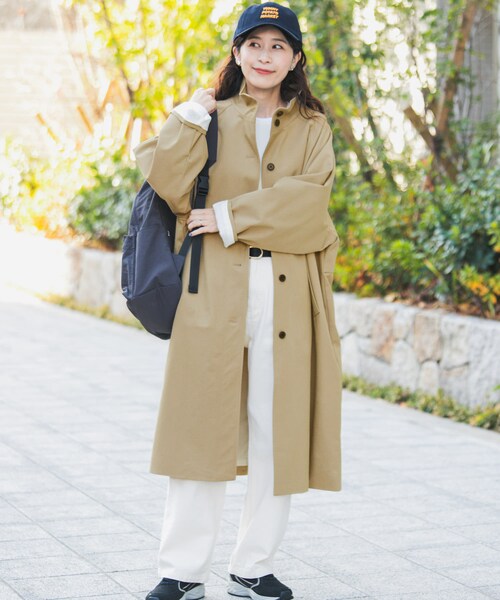 URBAN RESEARCH DOORS（アーバンリサーチドアーズ）の「『撥水』BACKヨークスタンドカラーコート（テーラードジャケット・レディース・L.BEIGE/BEIGE・Free）」の11枚目の写真