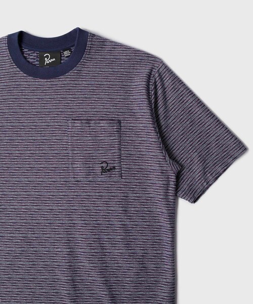 ADAM ET ROPE'(アダムエロペ)の「【by Parra/バイ・パラ】 Crooked stripe t-shirt(Tシャツ/カットソー・メンズ・ネイビー系・L/M/XL)」の5枚目の写真