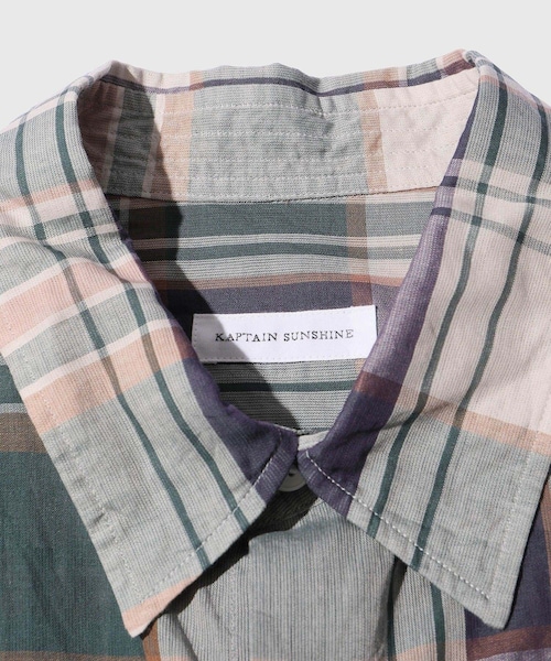 ADAM ET ROPE'(アダムエロペ)の「【KAPTAIN SUNSHINE/キャプテンサンシャイン】Gauze Plaid Plain Shirt(シャツ/ブラウス・メンズ・ホワイト系/グリーン系・2/3/4)」の14枚目の写真