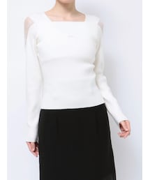 RESEXXY | レースドッキングリブニットトップス(ニット/セーター)