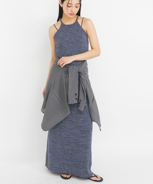 KBF（ケイビーエフ）の「メランジRIBニットスカート（スカート・レディース・BLUE/RED BROWN・One）」の16枚目の写真