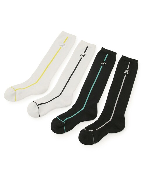 ROPE'（ロペ）の「【抗菌防臭】ライン使いハイソックス（ソックス/靴下・レディース・ブラック/ブラック系/ホワイト/ホワイト系・F）」の13枚目の写真