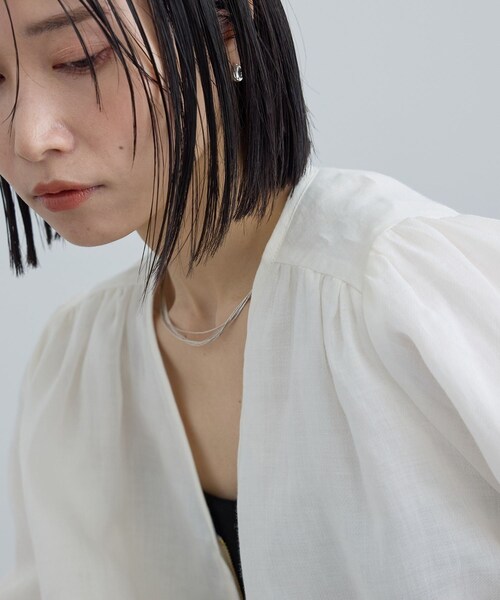 ADAM ET ROPE'(アダムエロペ)の「【WEB限定】ラスターラミーカルゼブルゾン(ブルゾン・レディース・オフホワイト/ダークブラウン・F)」の6枚目の写真