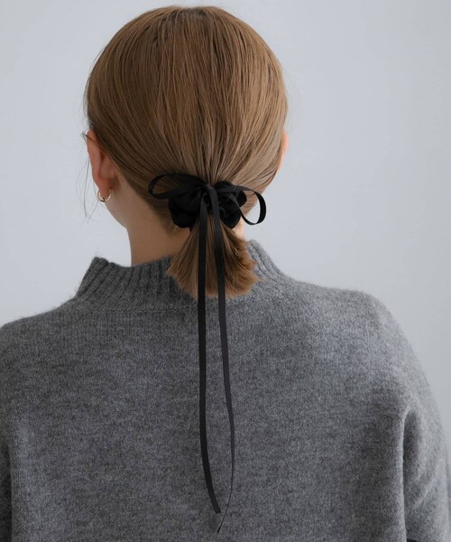 URBAN RESEARCH Sonny Label（アーバンリサーチサニーレーベル）の「細リボンシュシュ（ヘアゴム・レディース・ホワイト/ブラック・One）」の9枚目の写真