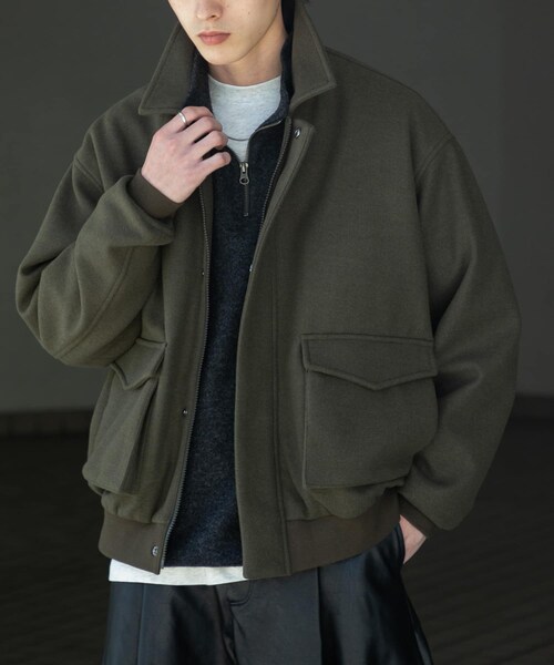 SENSE OF PLACE by URBAN RESEARCH（センスオブプレイスバイアーバンリサーチ）の「『UR TECH』カットメルトンブルゾン（ブルゾン・メンズ・BLACK/BROWN/KHAKI・M/L）」の3枚目の写真