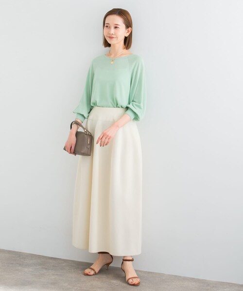 URBAN RESEARCH ROSSO（アーバンリサーチロッソ）の「ウォッシャブルシルク混ドルマンニット（ニット/セーター・レディース・ORANGE/OFF WHITE/L.MINT・FREE）」の22枚目の写真