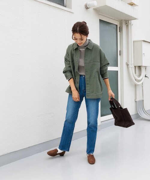 URBAN RESEARCH DOORS(アーバンリサーチドアーズ)の「コットンツイルドルマンジャケット(ミリタリージャケット・レディース・KHAKI/NATURAL・M)」の19枚目の写真