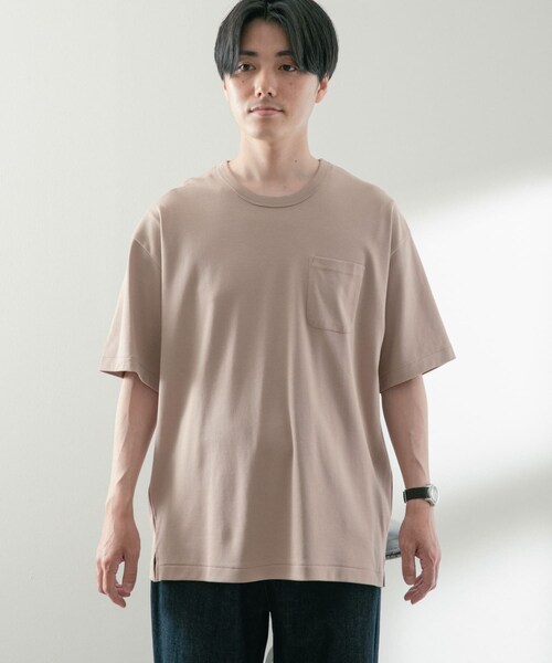 ITEMS URBANRESEARCH（アイテムズ アーバンリサーチ）の「シルケットスムース クルーネックTシャツ（Tシャツ/カットソー・メンズ・KHK/WHT/BLK/BEG/PNK・M/L）」の17枚目の写真