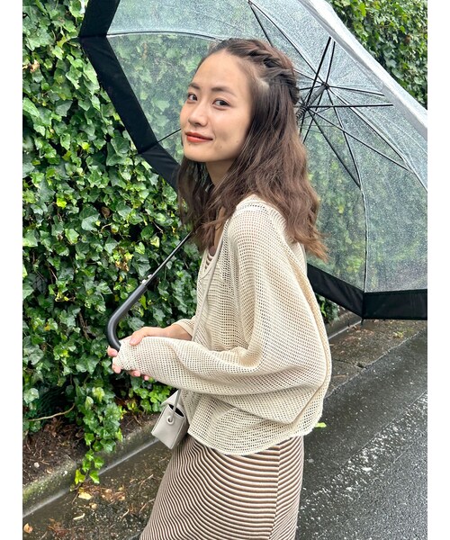 Ungrid（アングリッド）の「ショートメッシュロングスリーブTee（Tシャツ/カットソー・レディース・アイボリー/チャコールグレー/ブラック/レッド・F）」の22枚目の写真