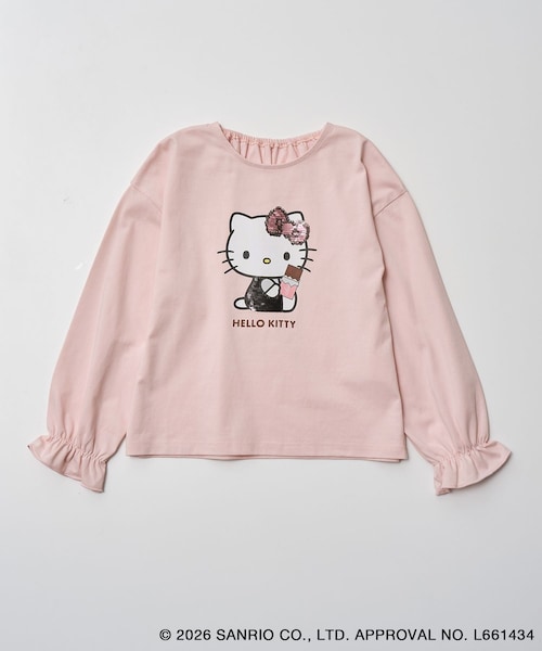 ROPE' PICNIC(ロペピクニック)の「【KIDS/キッズ】【ROPE' PICNIC×ハローキティ】スパンコールロングスリーブTシャツ(Tシャツ/カットソー・キッズ・ホワイト系/ピンク・L/M/S)」の7枚目の写真