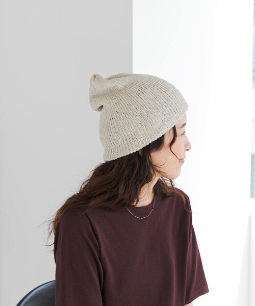 URBAN RESEARCH DOORS（アーバンリサーチドアーズ）の「和紙ビーニー（ニットキャップ/ビーニー・レディース・NATURAL/CHARCOAL・One）」の2枚目の写真