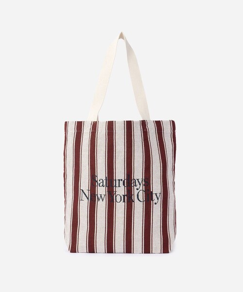 Saturdays NYC(サタデーズ ニューヨークシティ )の「Miller Stripe Tote Bag(トートバッグ・レディース・ブルー/ワイン・F)」の3枚目の写真