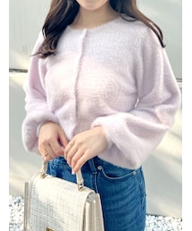 MERCURYDUO | ロングスリーブミニシャギーニットカーディガン(カーディガン/ボレロ)