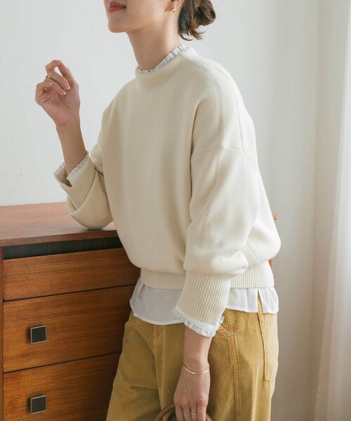 『蓄熱』ボトルネックKNITプルオーバー