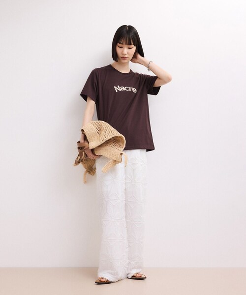 ADAM ET ROPE'(アダムエロペ)の「【WEB限定】フリンジジャガードパンツ(その他パンツ・レディース・ブラック/ホワイト/ダークブラウン系・36/38)」の16枚目の写真