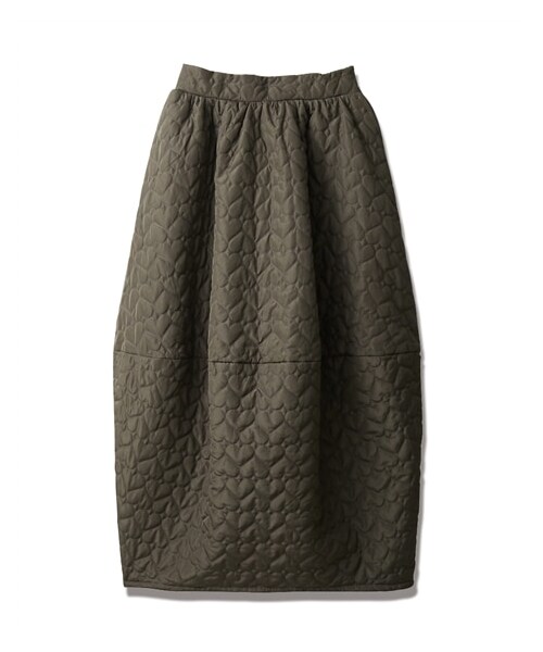 nissen（ニッセン）の「ハートキルトコクーンスカート（スカート・レディース・黒/カーキ・F）」の2枚目の写真