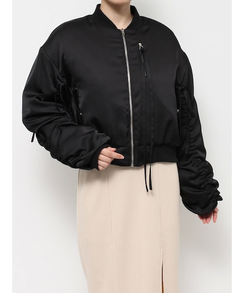 EATME（イートミー）の「リボンスリーブブルゾン（ブルゾン・レディース・アイボリー/ブラック/ピンク/アイスブルー・F）」の3枚目の写真