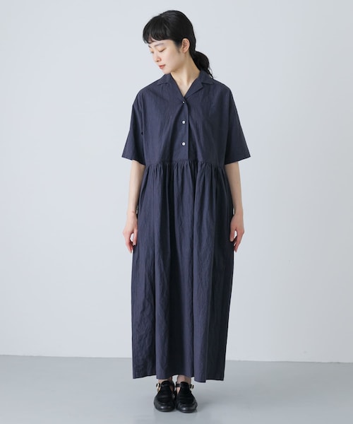 かぐれ（カグレ）の「オープンカラーシャツワンピース（ワンピース・レディース・NAVY/BLACK・Free）」の20枚目の写真