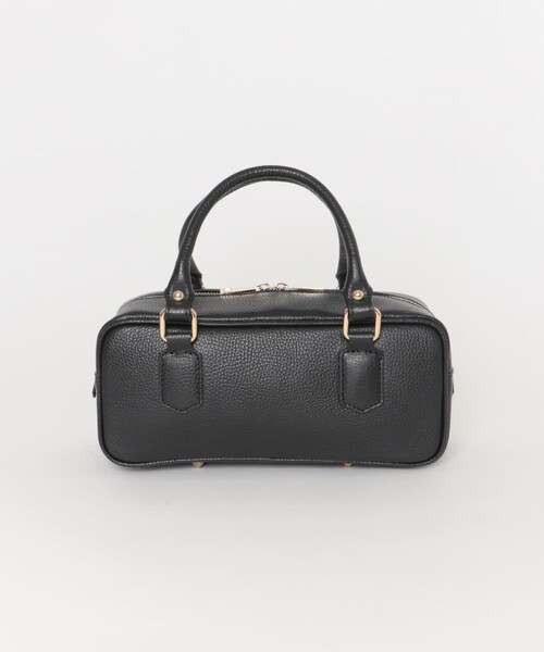 URBAN RESEARCH（アーバンリサーチ）の「レザースクエアボストンバッグ（ハンドバッグ・レディース・BLACK/CHOCOLATE・-）」の4枚目の写真