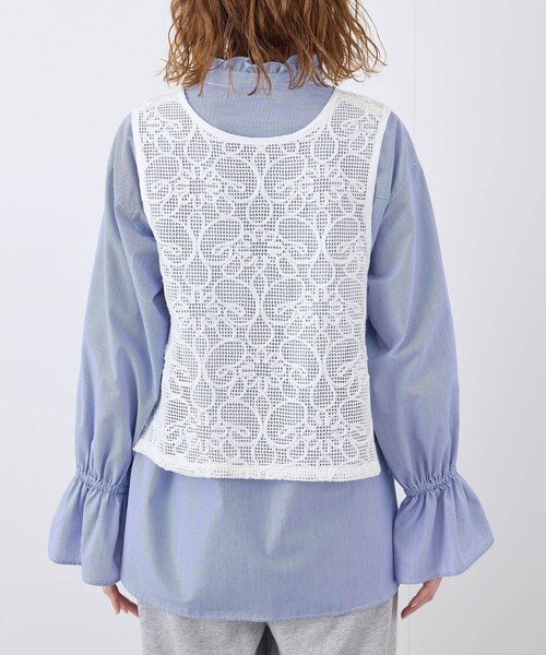 ROPE' PICNIC（ロペピクニック）の「サイドリボンレースベスト（ベスト・レディース・ブラック/ホワイト/キナリ・F）」の19枚目の写真