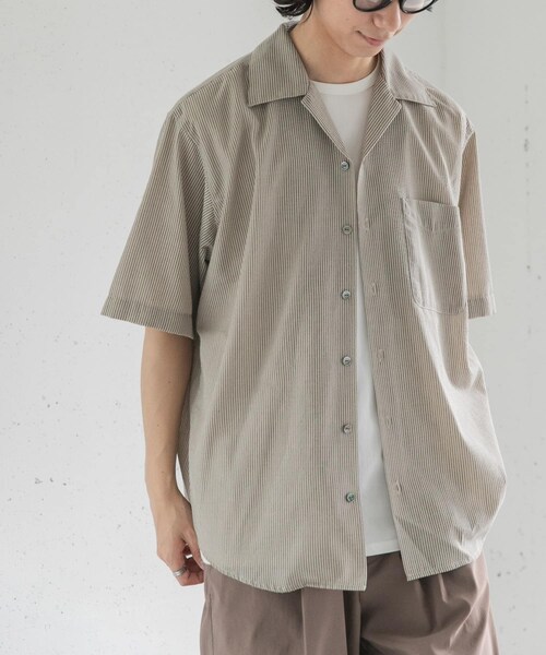 URBAN RESEARCH DOORS(アーバンリサーチドアーズ)の「FORK&SPOON シアサッカーショートスリーブシャツ(シャツ/ブラウス・メンズ・CCLxBLK/BEGxCCL・4/5)」の15枚目の写真