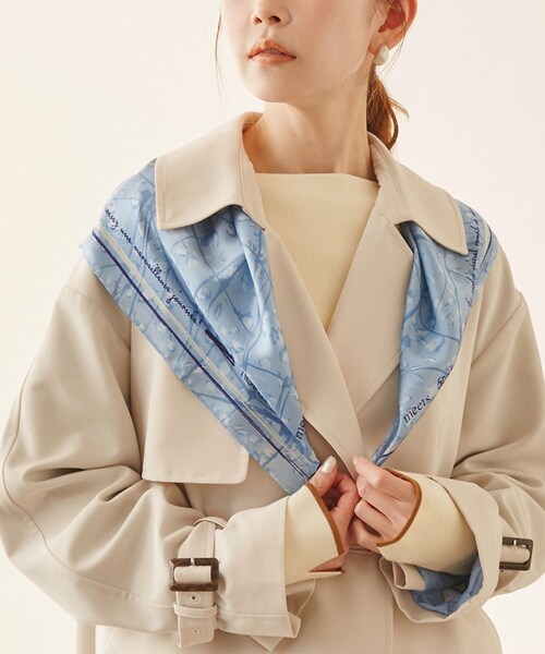 ROPE' PICNIC（ロペピクニック）の「【YOKU MOKU/ヨックモック×ROPE' PICNIC】フラワーグラデーションスカーフ（バンダナ/スカーフ・レディース・キナリ/ブルー系・F）」の14枚目の写真