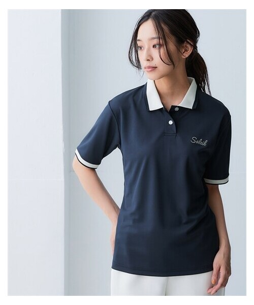 nissen（ニッセン）の「リブ衿刺しゅうポロシャツ（UVカット・吸汗速乾）＜大きいサイズ有＞（スポーツグッズ・メンズ・オフホワイト/ネイビー/サックス/イエロー※いつか色追加・S/M/L/LL/3L/4L/5L/6L）」の20枚目の写真