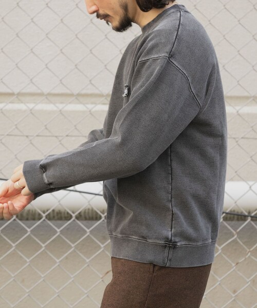 ITEMS URBANRESEARCH（アイテムズ アーバンリサーチ）の「ワンポイント刺繍スウェットデニムトップス（スウェット・メンズ・BLU/NVY/BLK・M/L）」の8枚目の写真
