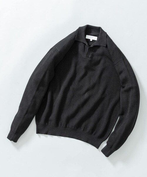 URBAN RESEARCH ROSSO（アーバンリサーチロッソ）の「『WEB限定』変形カノコスキッパーニットポロ（ニット/セーター・メンズ・BLACK/NAVY/LIGHT GRAY・M/L）」の15枚目の写真