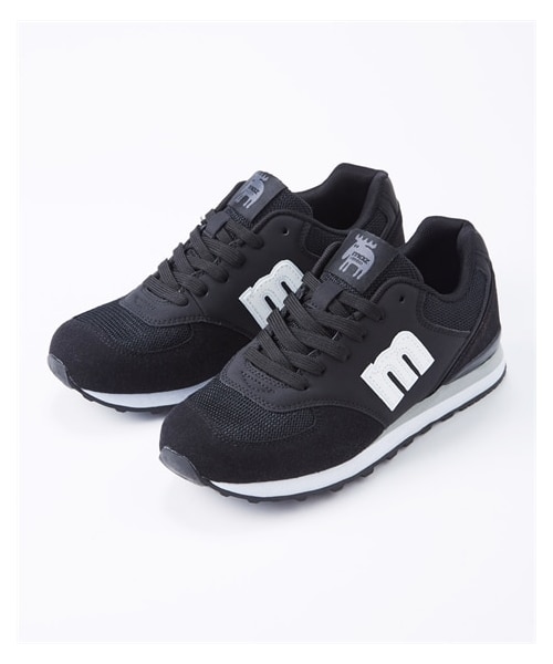 nissen（ニッセン）の「moz　コンビレースアップスニーカー（ワイズ３Ｅ）（スニーカー・メンズ・グレー×ネイビー/マスタード/ネイビー/黒/グレージュミックス/ネイビーミックス/テラコッタミックス/ラベンダー×グレー・22.5cm/23.0cm/23.5cm/24.0cm/24.5cm/【ドロップ】25.0cm）」の6枚目の写真