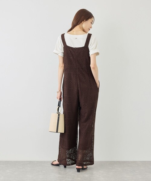 ROPE' PICNIC(ロペピクニック)の「幾何学レースオールインワン(つなぎ/オールインワン・レディース・キナリ/ブラウン・F)」の17枚目の写真