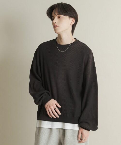 SENSE OF PLACE by URBAN RESEARCH(センスオブプレイスバイアーバンリサーチ)の「フェードワッフルバルーンスウェット(スウェット・メンズ・BLACK/BROWN/BLUE・M/L)」の10枚目の写真
