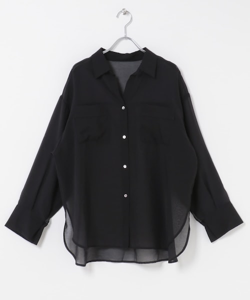 URBAN RESEARCH ROSSO（アーバンリサーチロッソ）の「シアースキッパーシャツ（シャツ/ブラウス・レディース・OFF/BLACK/SAX/YELLOW・Free）」の2枚目の写真