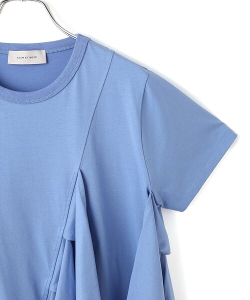 ADAM ET ROPE'(アダムエロペ)の「【サステナブル】リボンプルオーバー/接触冷感/UVカット/吸水速乾(Tシャツ/カットソー・レディース・ホワイト/ダークブラウン/サックス・F)」の16枚目の写真
