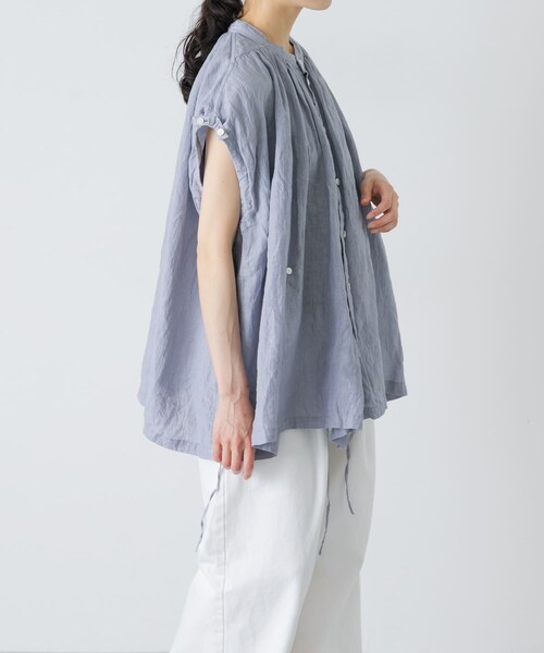 かぐれ（カグレ）の「Vlas Blomme　2WAYケープブラウス（シャツ/ブラウス・レディース・L BEIGE/BLUE GRAY・Free）」の5枚目の写真