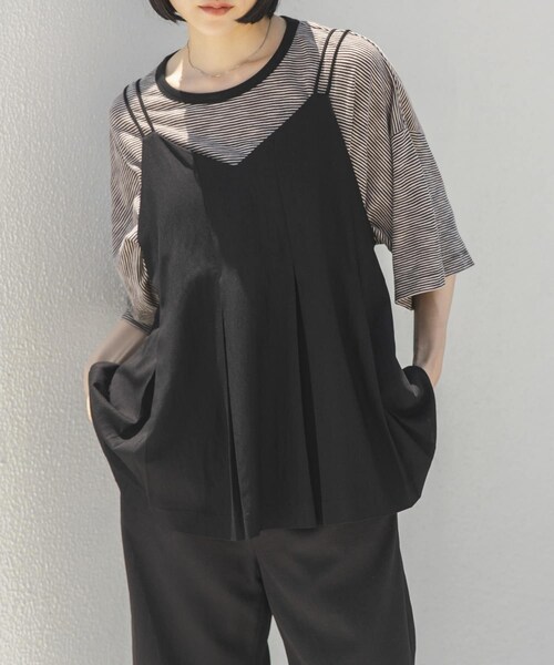 KBF（ケイビーエフ）の「タックフレアビスチェ（その他トップス・レディース・IVORY/BLACK/ACIDKHAKI・One）」の4枚目の写真