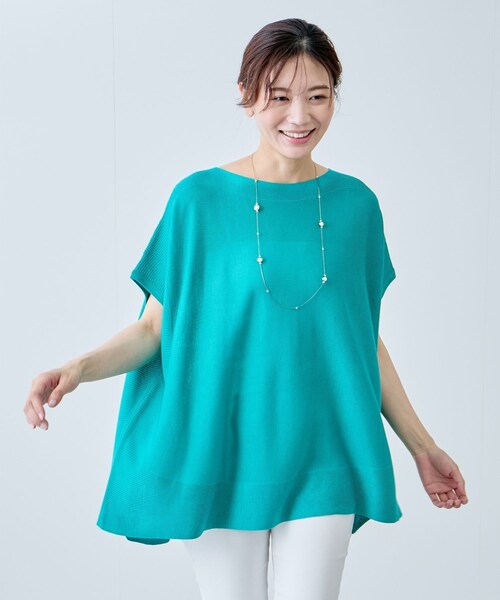 Jayro(ジャイロ)の「ボートネックフレンチスリーブプルオーバー(ニット/セーター・レディース・ブラック/グレー/ホワイト/ベージュ/グリーン/サックス/ピンク・F)」の13枚目の写真