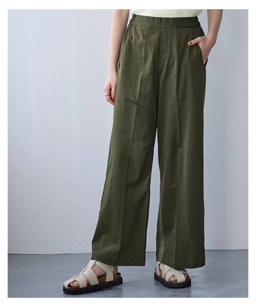 nissen（ニッセン）の「＜大きいサイズ＞ストレッチライトチノワイドパンツ（接触冷感）（パンツ・レディース・ベージュ/カーキ/黒・L/LL/3L/4L/5L/6L/8L/10L）」の11枚目の写真