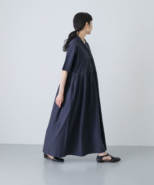 かぐれ（カグレ）の「オープンカラーシャツワンピース（ワンピース・レディース・NAVY/BLACK・Free）」の15枚目の写真