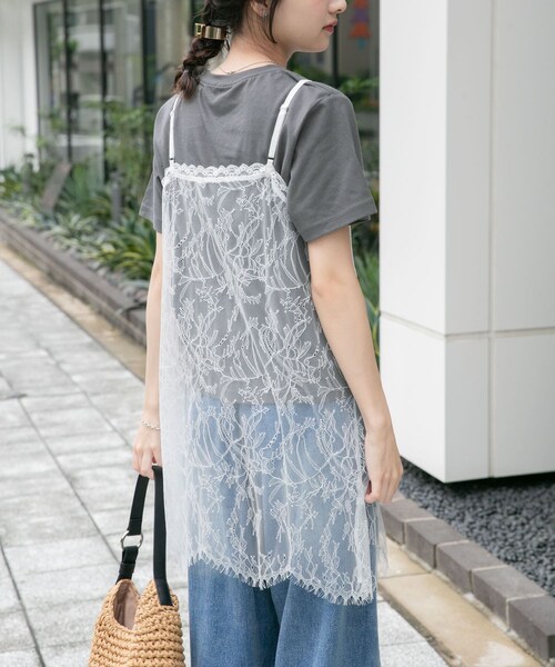 ITEMS URBANRESEARCH(アイテムズ アーバンリサーチ)の「レースキャミソール(キャミソール・レディース・WHT/BLK・Free)」の5枚目の写真