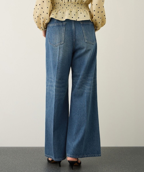 ROPE'(ロペ)の「【KUROKI(クロキ)】センタープレスイージーワイドデニムパンツ/イージーケア・セットアップ対応(デニムパンツ・レディース・ネイビー/ブルー系・36/38)」の15枚目の写真
