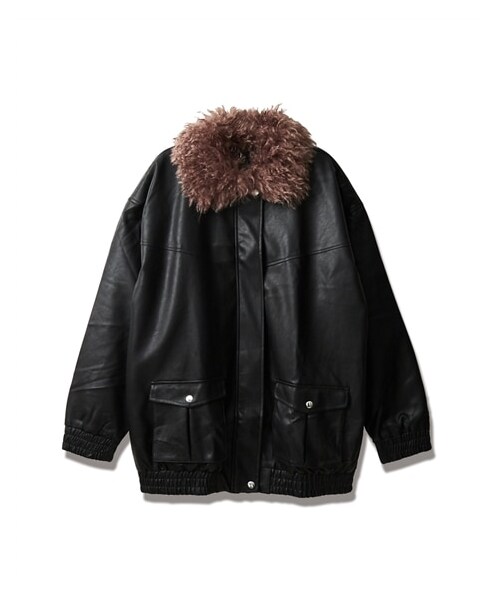 nissen（ニッセン）の「【TTOL】フェイクレザージャケット（ジャケット/アウター・レディース・黒・1(M~LL)）」の2枚目の写真