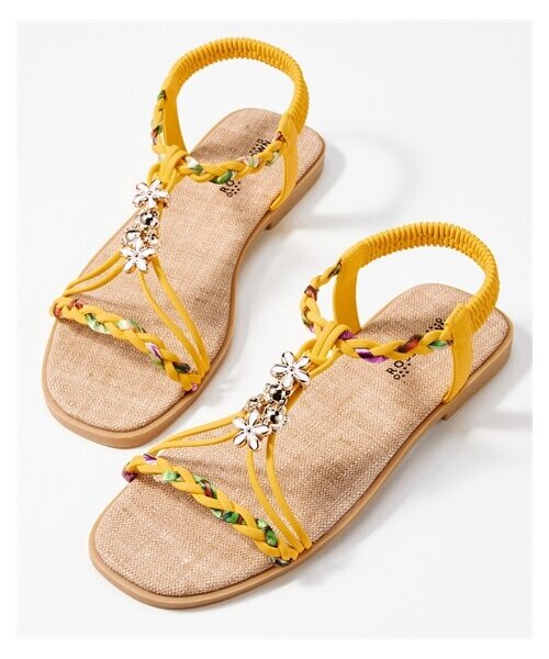 nissen（ニッセン）の「【ゆったり幅広】飾り付ゴムストラップサンダル（低反発中敷）（ワイズ４Ｅ）（サンダル・メンズ・黒/ベージュ/グリーン/イエロー・M=23.5cm/L=24.0cm/LL=24.5cm/3L=25.0cm）」の14枚目の写真