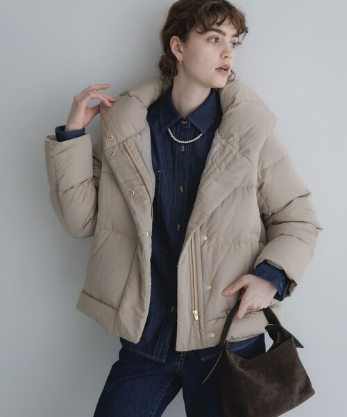 URBAN RESEARCH Sonny Label（アーバンリサーチサニーレーベル）の「撥水ショールカラーミディダウンコート（その他アウター・レディース・ブラック/グレージュ/ネイビー・Free）」の4枚目の写真